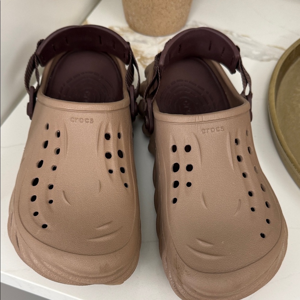 CROCS Tan Clogs with Adjustable Strap
